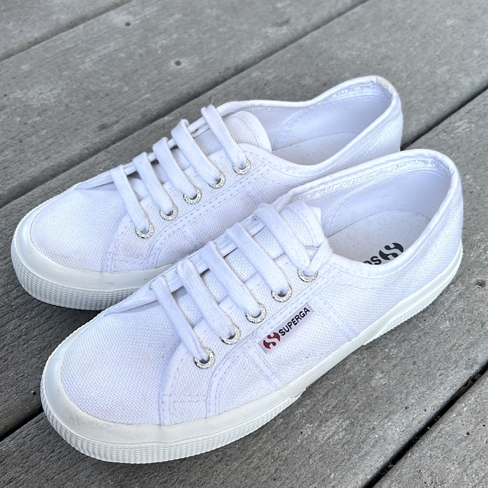 SUPERGA Cotu In White Lace Up Sneaker Size 36 - Picture 2 of 16